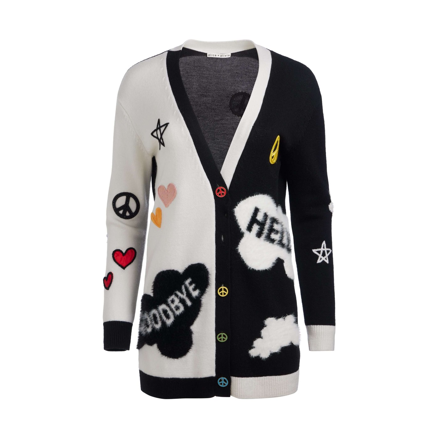 Hello Goodbye Bradford Cardigan, The Beatles × Alice + Olivia