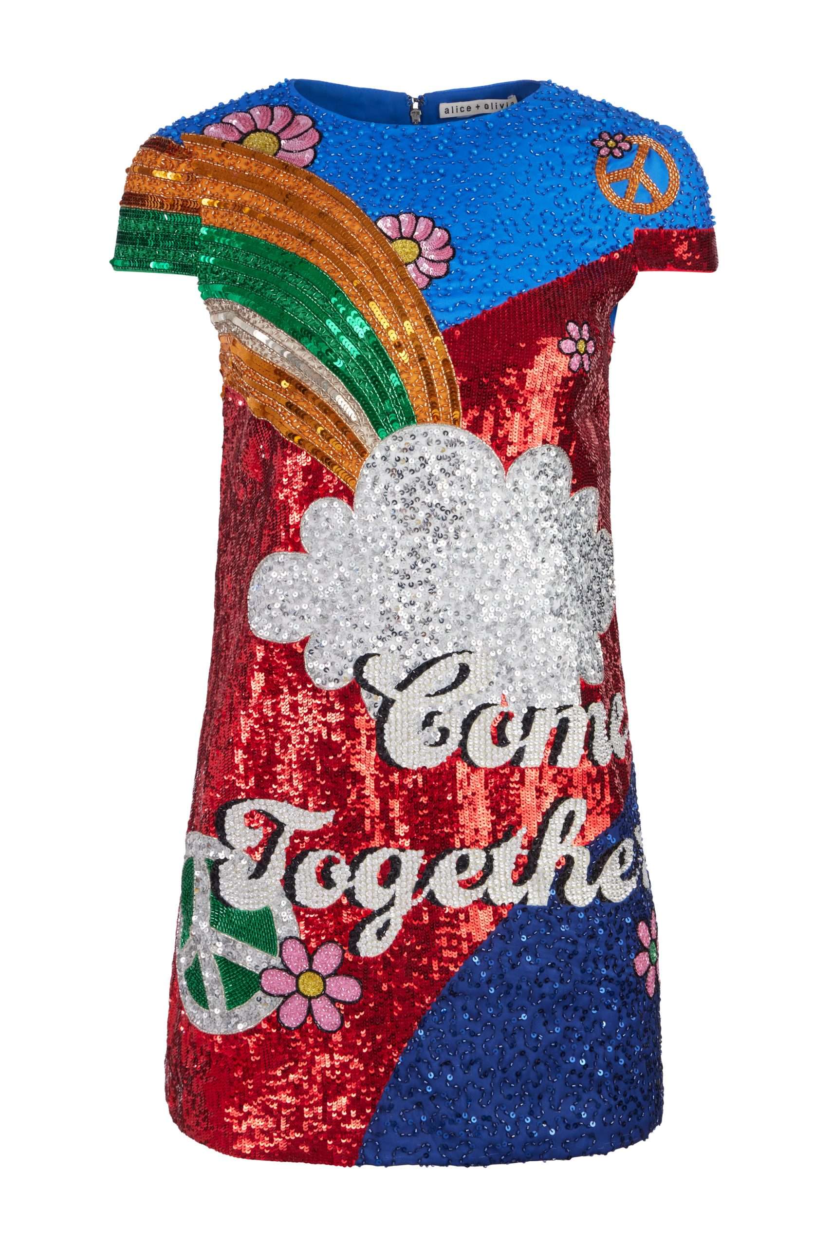 Come Together Clyde Shift Dress, The Beatles × Alice + Olivia