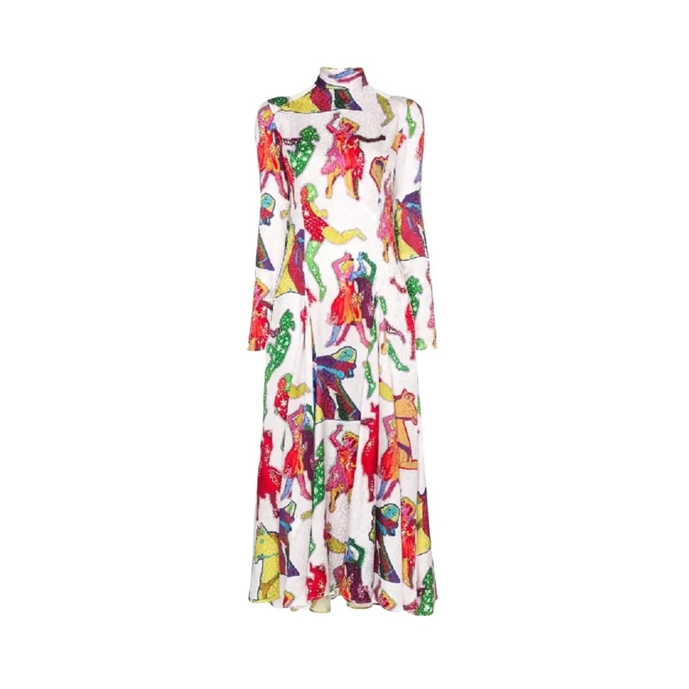 Psychedelic Figures Silk Dress, The Beatles × Stella McCartney