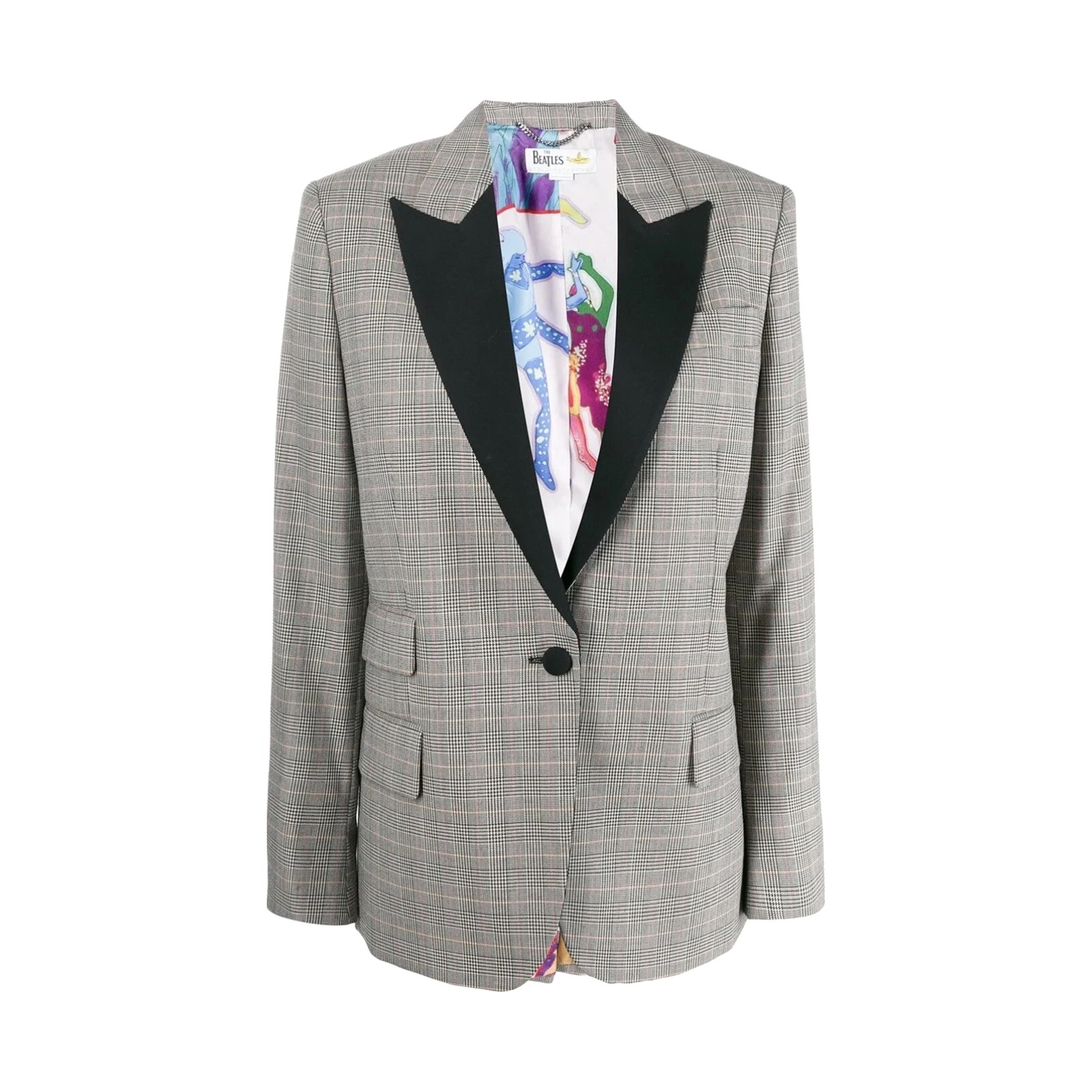 Wool Plaid Print Blazer, The Beatles × Stella McCartney