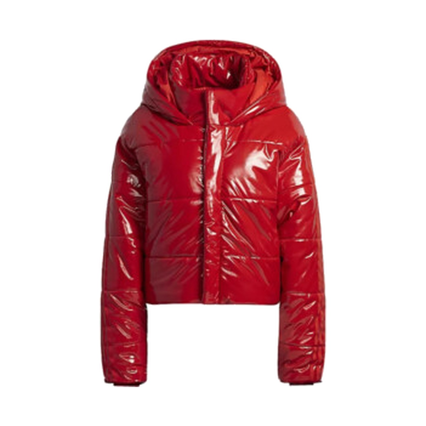 Ivy Heart Latex Cropped Puffer Coat, Beyoncé × Adidas