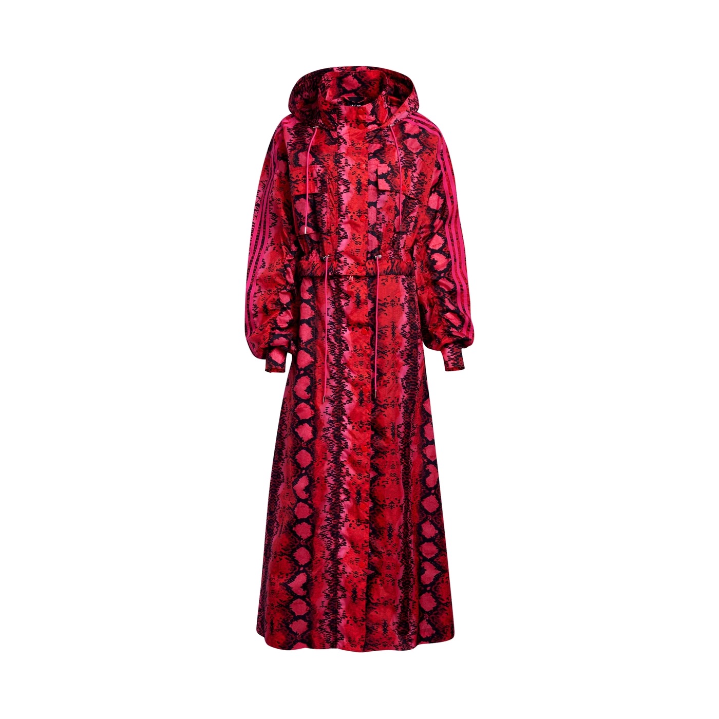 Ivy Heart Snakeskin-Print Long Convertible Jacket, Beyoncé × Adidas