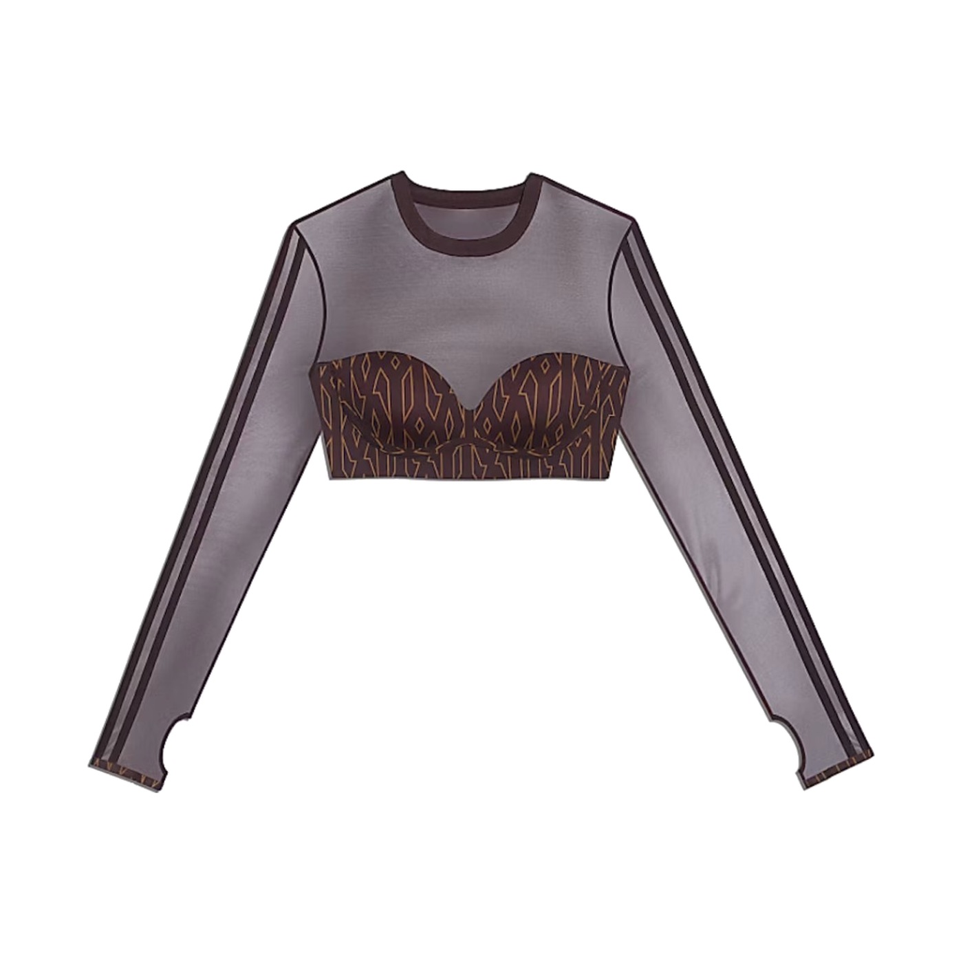 Icy Park Monogram Long Sleeve Crop Top, Beyoncé × Adidas